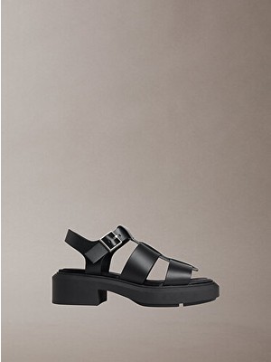 Calvin Klein Kadın Chunky Fisherm Deri Sandalet