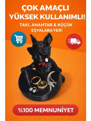 Sevimli ve Havalı 3D Baskı Köpek Bulldog Takı ve Anahtarlık Standı