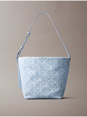 Calvin Klein Kadın Emblem Aop Denim Bucket Çanta