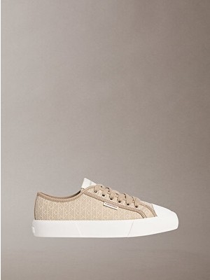 Calvin Klein Kadın Vulc Laceup Aop Canvas Sneaker