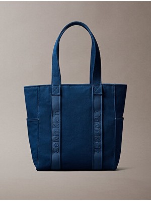 Calvin Klein Kadın Webbing Strap Canvas Tote Çanta