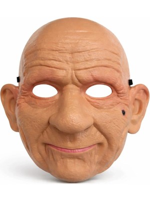 Eco Port Gerçekçi Yaşlı Adam Maskesi – Lateks Görünümlü Plastik Korku Maskesi