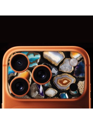 Senada iPhone 17 Pro Max Tam Kaplayan Kamera Çerçeve Koruyucu Desenli Baskılı - Değerli Taş