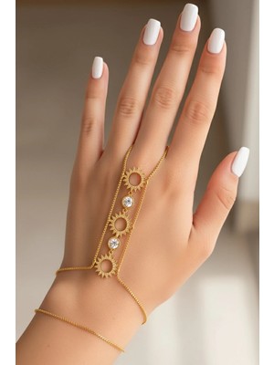 Caş Dekorasyon Altın Renk Taşlı Şahmeran