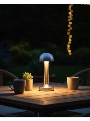 Hsc Bilişim Şarjlı Kablosuz Mantar Masa Lambası Dokunmatik 3 Renk LED Tasarım