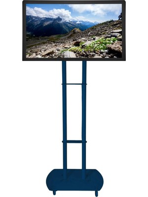 Kevega Tekerlekli Televizyon Askı Aparatı / Ünitesi Mavi Renk (Demonte Ürün)