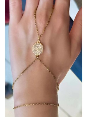 Caş Dekorasyon Altın Renk Taşlı Çelik Şahmeran