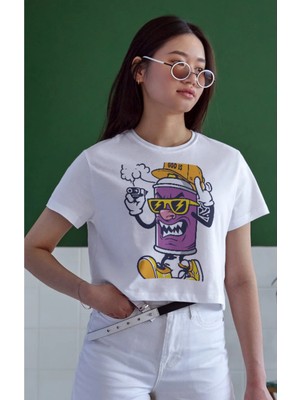 Velmora Fashion Unisex Oversize 24/1 Penye Dtf Baskılı Tişört - DTF137