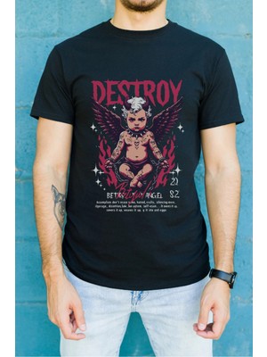 Velmora Fashion Unisex Oversize 24/1 Penye Dtf Baskılı Tişört - DTF106