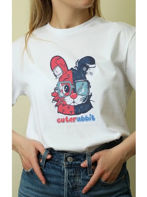 Velmora Fashion Unisex Oversize 24/1 Penye Dtf Baskılı Tişört - DTF159