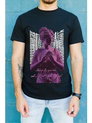Velmora Fashion Unisex Oversize 24/1 Penye Dtf Baskılı Tişört - DTF97