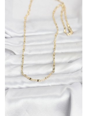 Luz&Pos cm 14K Gold Renk Lazerli Gemici Zincir Model 60 cm Kadın Kolye