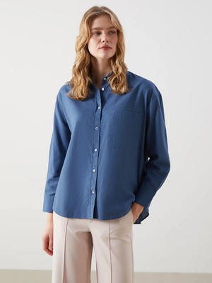 Lc Waikiki Yeni Sezon Oversize Keten Karışımlı Kadın Gömlek