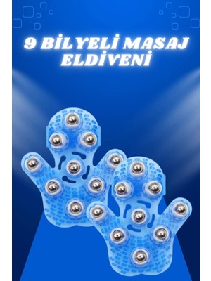 Dukkanıum Giyilebiilir Masaj Eldiveni 9 Bilyeli Tüm Vücut Masajına Uygun