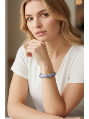 Caş Dekorasyon Gri Renk Mika Bileklik