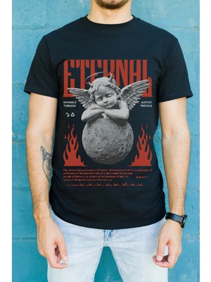 Velmora Fashion Unisex Oversize 24/1 Penye Dtf Baskılı Tişört - DTF86