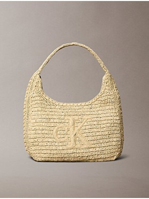 Calvin Klein Kadın Bold Ck Raffia Büyük Omuz Çantası