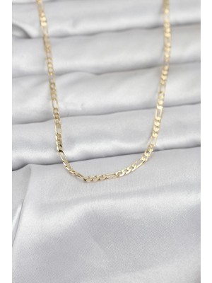 Luz&Pos cm 14K Gold Renk Ince Kuşgözü Zincir Model 60 cm Kadın Kolye