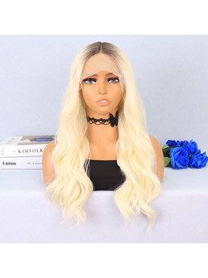 Indispensablely Kumral / Platin Ombreli Su Dalgalı Tül Peruk