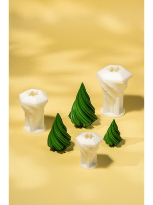 Rufus Concept Spiral Üçlü Silikon Mum Kalıp Seti