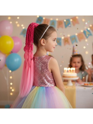 Indispensablely Bn ve Düz Salaş Örgülü Lastikli At Kuyruğu / ACM10