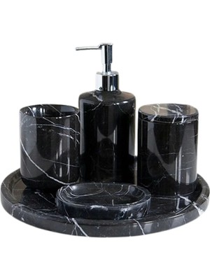 Ege Gross Dekoratif Mermer 5 Li Banyo Seti Takımı