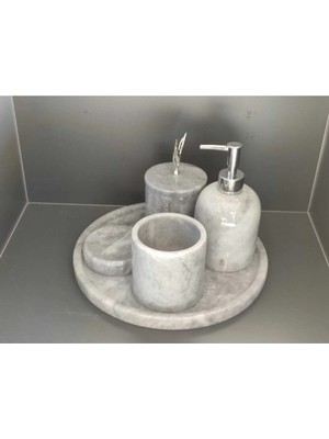 Ege Gross Gri Mermer 5'li Banyo Seti