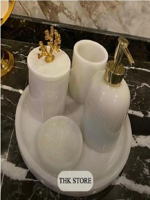 Ege Gross Mermer 5'li Banyo Seti