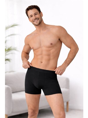 Süsen Lingerie 3 Adet %100 Pamuk Erkek Modal Boxer, Siyah,gri,mavi