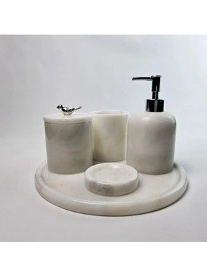 Ege Gross Beyaz Mermer Banyo Seti 5li/mermer Banyo Takımı