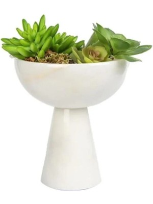 Ege Gross Dekoratıf Mermer Ayaklı Kase Çanak