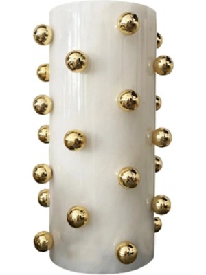 Ege Gross Dekoratif Mermer Beyaz Vazo