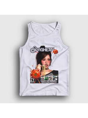 Presmono Unisex Beyaz Spaghetti Hong Eunchae Le Sserafim Atlet