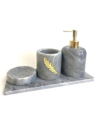 Ege Gross Mermer 4'lü Figürlü Banyo Seti