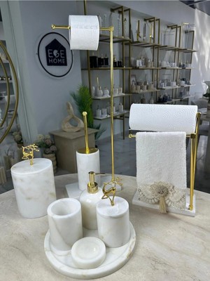 Ege Gross Mermer Banyo Seti- 9 Parça -Mermer Banyo Takımı