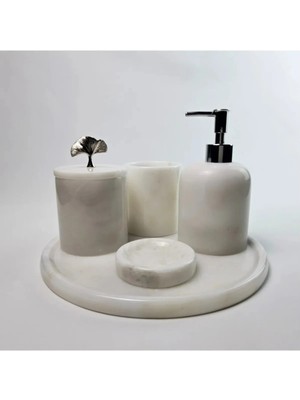 Ege Gross Beyaz Mermer Banyo Seti 5li/mermer Banyo Takımı