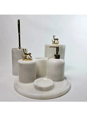 Ege Gross Beyaz Mermer Banyo Seti 7li/mermer Banyo Takımı