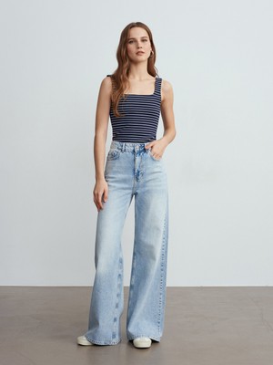 Dilvin 21185 Askılı Atlet-Laci-Ekru