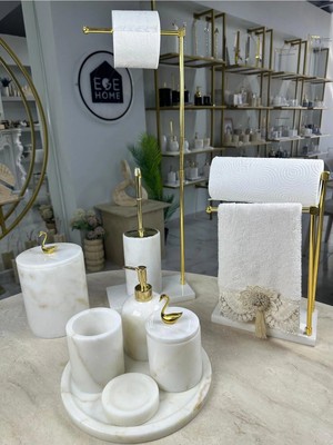 Ege Gross Mermer Banyo Seti- 9 Parça -Mermer Banyo Takımı