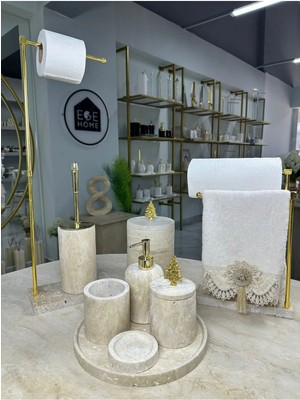 Ege Gross Traverten Mermer Banyo Seti- 9 Parça -Mermer Banyo Seti