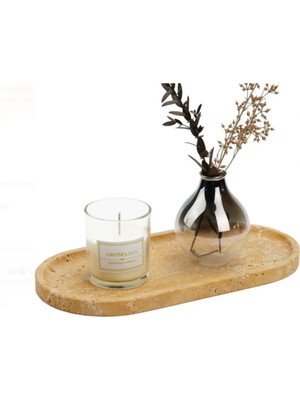 Ege Gross Dekoratif Oval Traverten Sunum Tabagi