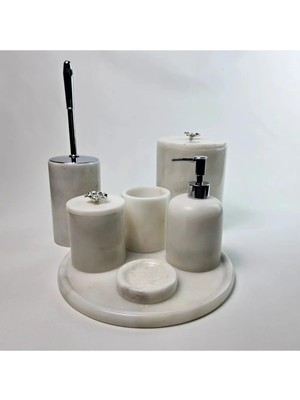 Ege Gross Beyaz Mermer Banyo Seti 7li/mermer Banyo Takımı