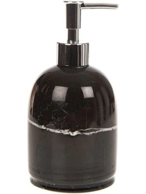 Ege Gross Siyah Renk Gümüş Detaylı Mermer Sıvı Sabunluk