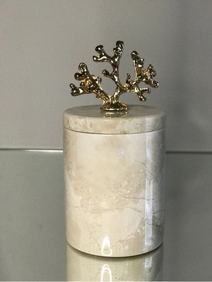 Ege Gross Dekoratif Bej Mermer Pamukluk Gold Mercan Detaylı