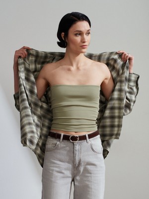 Dilvin 20659 Straplez Top-Çağla