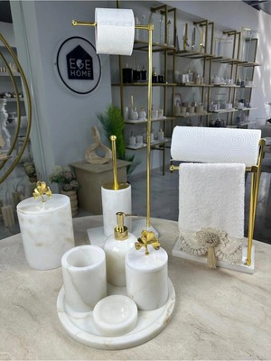 Ege Gross Mermer Banyo Seti- 9 Parça -Mermer Banyo Takımı