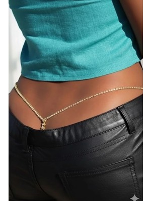 Caş Dekorasyon Altın Renk Taşlı Tanga