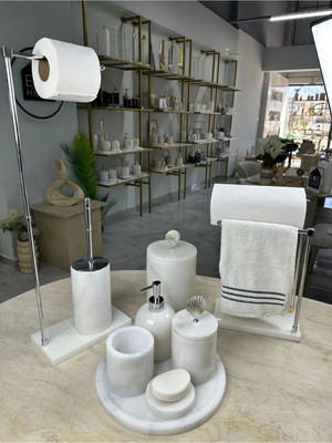 Ege Gross Mermer Banyo Seti- 9 Parça -Mermer Banyo Seti