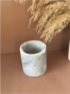 Ege Gross Dekoratif Gri Mermer Diş Fırçalık /mermer Kutu /mermer Çiçeklik