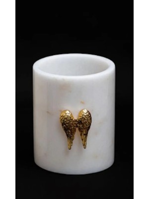 Ege Gross Dekoratif Beyaz Mermer Aksesuar Detaylı Tasarım Dis Fircalik, Kasiklik, Makyaj Düzenleyici